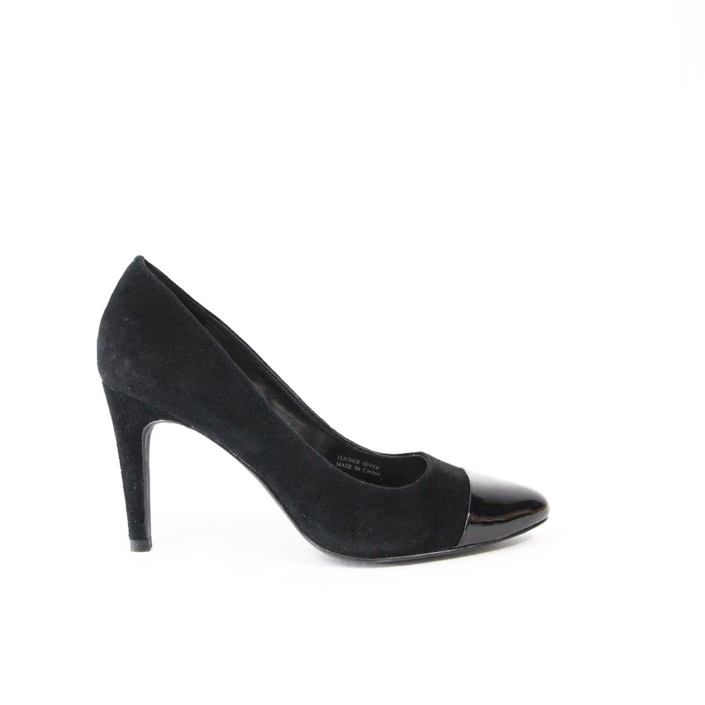 Tahari Black Stiletto Heels sz 6.5 Women Classic Pumps Cap Toe Shoe
